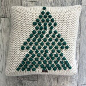 Cupcakes and Cashmere Christmas Tree Chrocet Pompom Pillow
